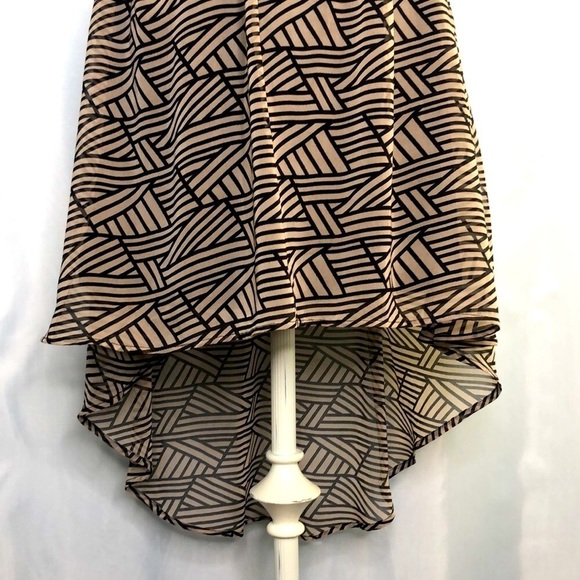 Double Zero Womens Dress Tan/Black Stripes Flowy Crisscross Straps Size S - Picture 5 of 15